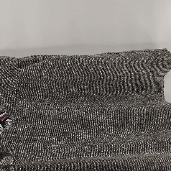 Anna Sui Gray Tweed Cocktail Dress Size Medium Open Back Neck Detail - Picture 6 of 11